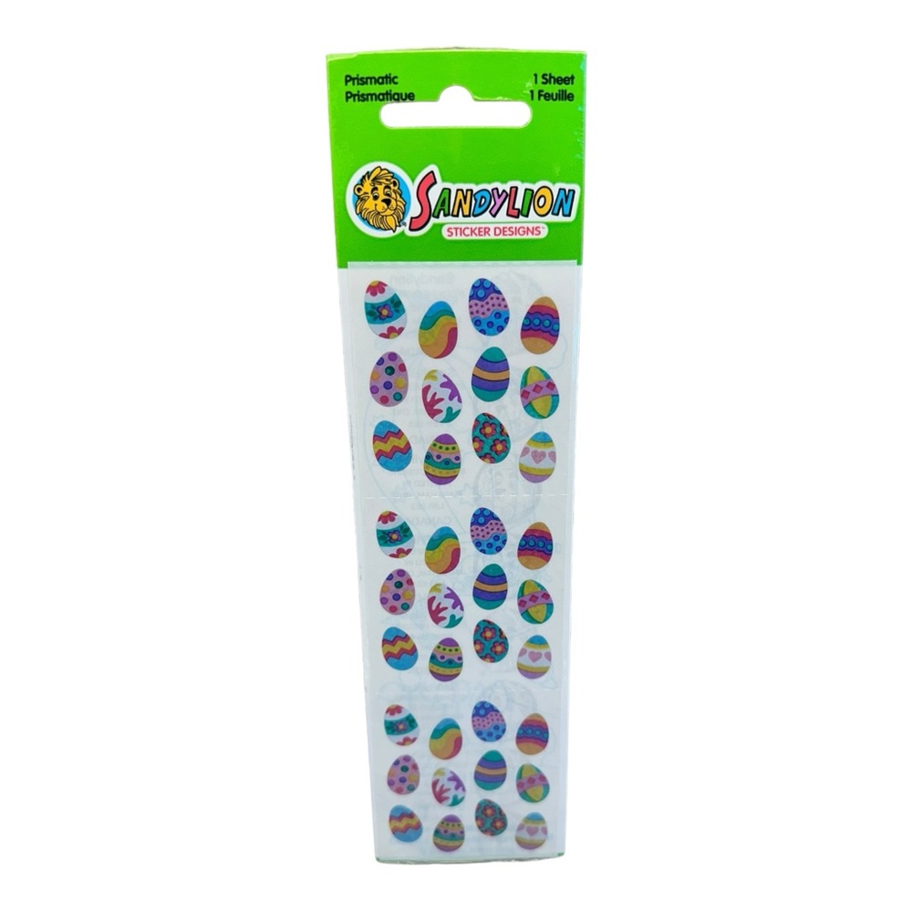 NEW Vintage SANDYLION Prismatic Multicolor Easter Eggs Stickers Sealed